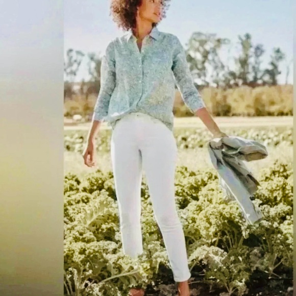 JJill White Denim Jeans Authentic Fit Slim Ankle Size 10 - Picture 3 of 12